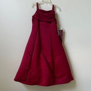 Cinderella Deep Red Formal Kids Dress With Matching Wrap NWT Girls Size 7
